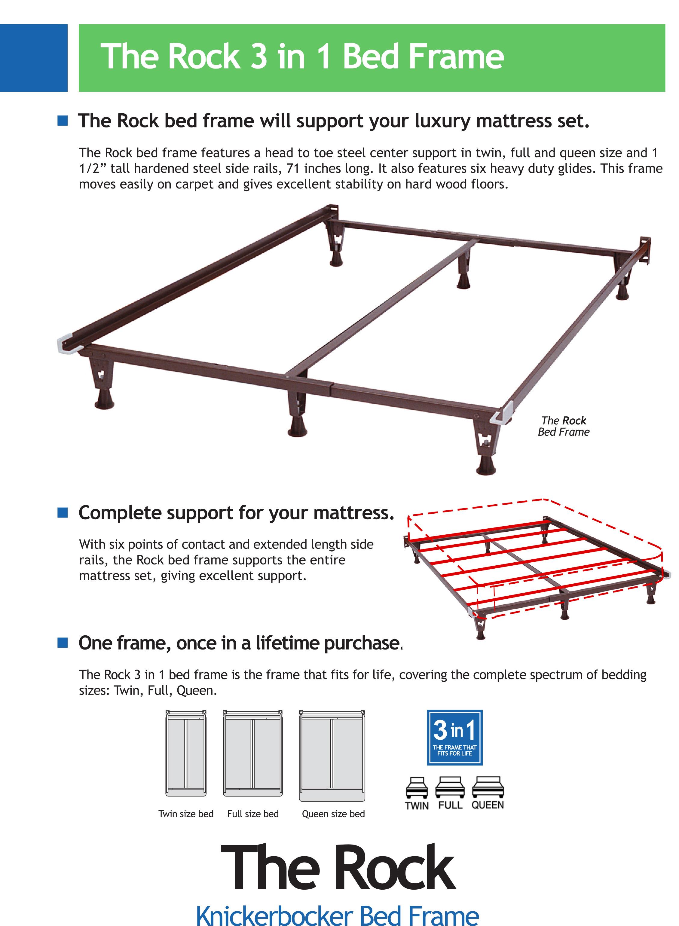 Knickerbocker Bed Frames 1236556 The Rock Bed Frame Dunk & Bright